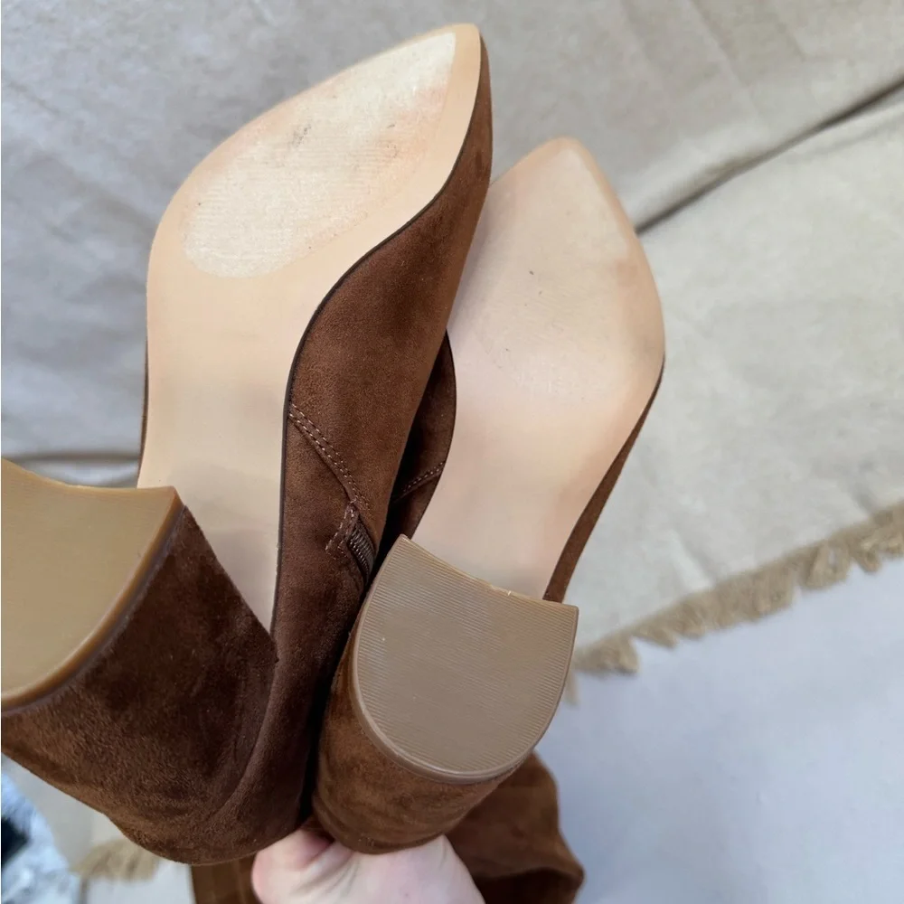 Steve Madden Women's Over the Knee Nifty Boots Brown Faux Suede Size 7M